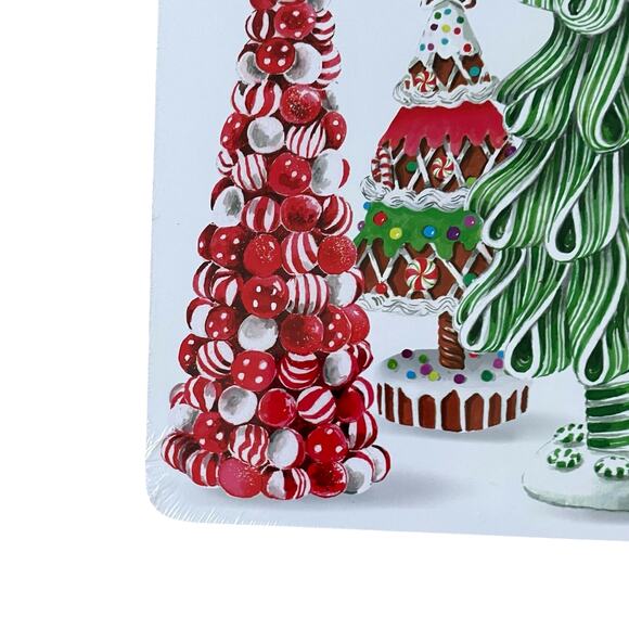 Candy Christmas Tree Cork Backed Placemats 12x16 Set of 4 Pop of Color Holiday - Picture 12 of 14